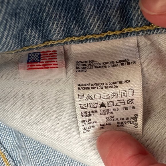 American Apparel 100% Cotton Rigid Denim Jeans Mom Straight Tapered High Rise 30 - Picture 6 of 9